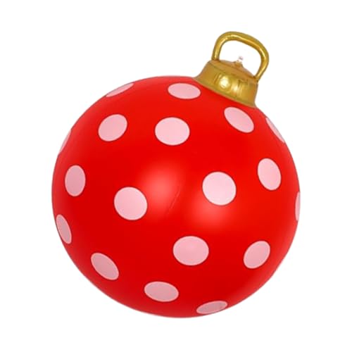 Aufblasbare Weihnachtskugel | 60 cm Weihnachtsdekoration Kugel Deko | Rot Weiße Festliche Deko für Garten Wohnzimmer Winterfest | Party Vorgarten Fest Dekoration Aufblasbare Weihnachtskugel | 60 cm Weihnachtsdekoration Kugel Deko | Rot Weiße Festliche Deko für Garten Wohnzimmer Winterfest | Party Vorgarten Fest Dekoration von Generisch