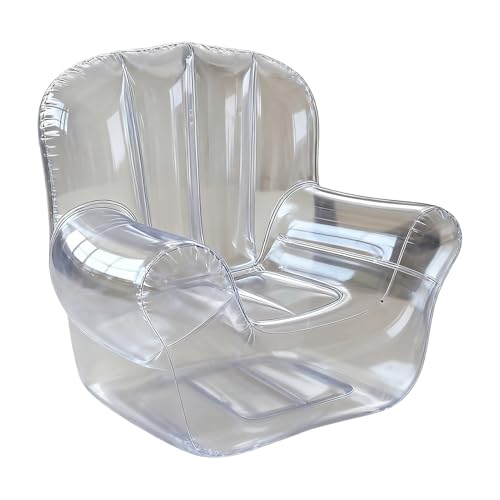 Aufblasbarer Stuhlblas - wasserdichte PVC -Luftsofa | Transparenter aufblasbarer Sofasitz | Tragbare Schlauchboote Camping Couch | Ergonomische transparente Stuhl -Couch Möbel für Schlafzimmer von Generisch