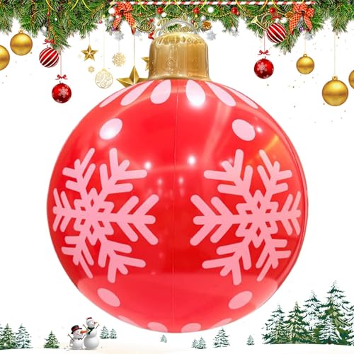 Aufblasbarer Weihnachtsschmuck Für Garten,Aufblasbare PVC Weihnachtsdekoration | 61cm Große wasserdichte Weihnachtskugel Für Park Garten Baum Dach Hinterhof von Generisch