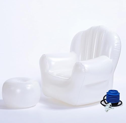 Aufblasbares PVC-Sofa – Faltbare Luftcouch für Terrasse, Hof und Pool – Tragbarer transparenter aufblasbarer Stuhl mit Pumpe von Generisch