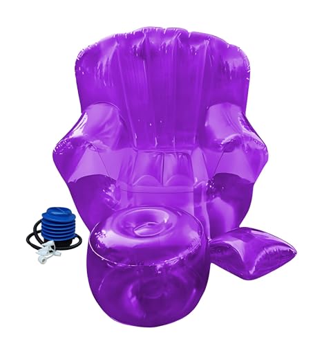 Aufblasbares PVC-Sofa – Faltbare Luftcouch für Terrasse, Hof und Pool – Tragbarer transparenter aufblasbarer Stuhl mit Pumpe Aufblasbares PVC-Sofa – Faltbare Luftcouch für Terrasse, Hof und Pool – Tragbarer transparenter aufblasbarer Stuhl mit Pumpe von Generisch