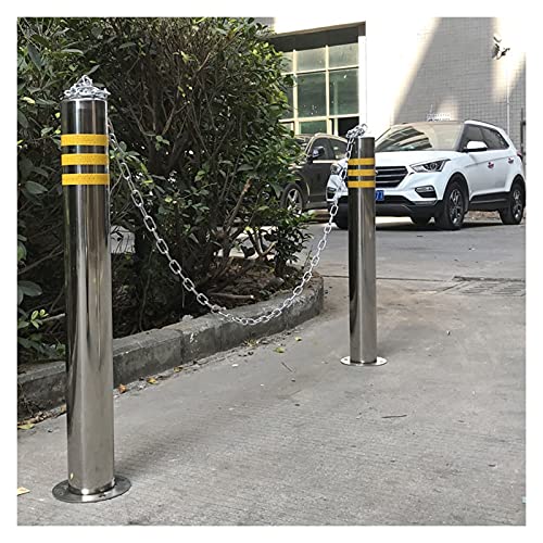 Auffahrt Parkpfosten Anti-Parking Sicherheitspoller mit Metallkette 2er Set für Garage und Auffahrt Schutz von Generisch