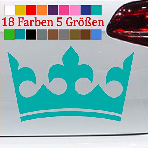 Aufkleber Krone in 18 Farben Königin König Sticker Auto Kleber Vinyl JDM 54-Türkis 10x6cm von Generisch