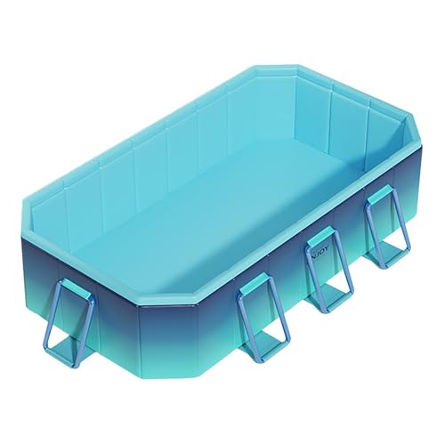 Aufstellpool mit Rutsche - Faltbarer Outdoor Kiddie Pool für den Hinterhof - Inklusive Patches und stabiler Unterstützung - Langlebiges Design - 1,5 m von Generisch