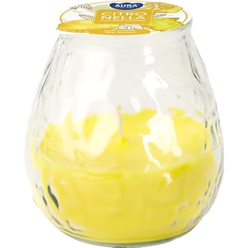 Aura Citronella Kerze Outdoor Duftkerze Kerzen im Glas für Garten Terrasse Balkon Camping Party Dekorotion Windlich Outdoor Deko für draußen von Generisch