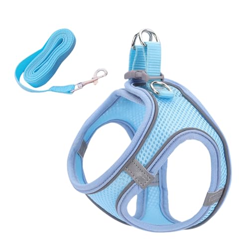 Ausbruchssicheres Katzengeschirr - Weiches Reflektierendes Mesh Geschirr Und Leine | Haustier Zubehör Für Sicherheit Training Reisen Wandern Rucksack Outdoor Abenteuer von Generisch