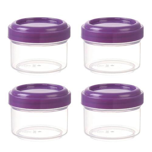 Auslaufsichere Frischhaltedosen - Gefrierdosen Klein-Luftdichte -Aufbewahrungsbox mit Deckel Klein - Mini Camping Plastik Dosen Set für Soßen, Dips und Gewür (Violett) von Generisch