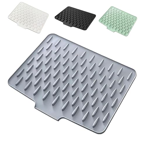 Auslaufsicherer Arbeitsplattens Chutz Aus Silikon – Hitzebeständige und rutschfeste Matte für Tropffr,Einfach Zu Reinigen Und Aufzunehmen, Geeignet Für Küchenspülen und Tischplatten (Grau) von Generisch