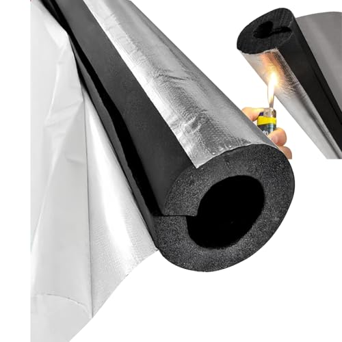 Außenbereich Rohrisolierung Aluminiumfolien Isolierschlauch, 16 Mm-273 Mm Wasserrohr Isolierschaum, Rohrisolierung Selbstklebend für Klimaanlagen Im Freien(ID89mm*T15mm*95cm) von Generisch