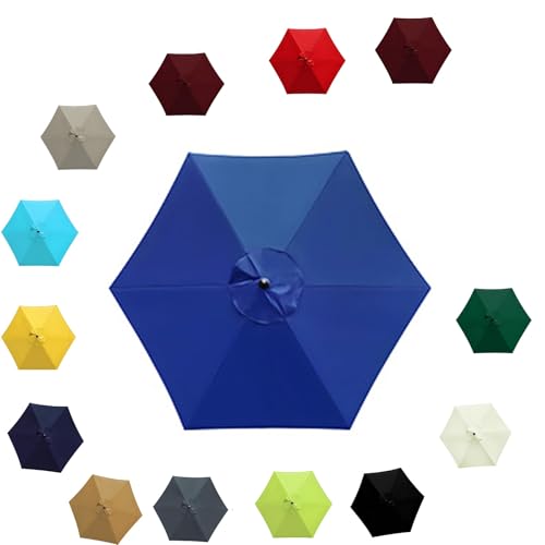 Außenbereich Sonnenschirm Ersatzbezug 6/8 Streben UV-Schutz und Wasserabweisend 2.0m 2.3m 2.5m 2.7m Ersatzschirm Dach Baldachin Runder Regenschirm Ersatz Stoff für Garten Pool(Königsblau,2.7M/8RIBS) Außenbereich Sonnenschirm Ersatzbezug 6/8 Streben UV-Schutz und Wasserabweisend 2.0m 2.3m 2.5m 2.7m Ersatzschirm Dach Baldachin Runder Regenschirm Ersatz Stoff für Garten Pool(Königsblau,2.7M/8RIBS) von Generisch