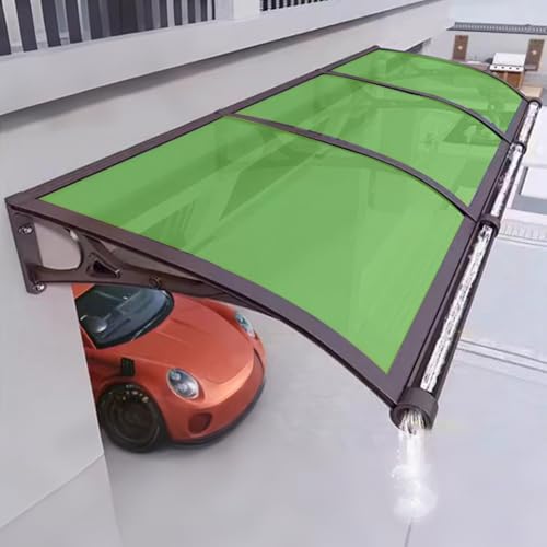 Außentürvordach Markise Fensterabdeckung Transparent Polycarbonat Unterstand Balkonschutz (Grasgrün 60x190cm) - Wetterbeständiges Design von Generisch