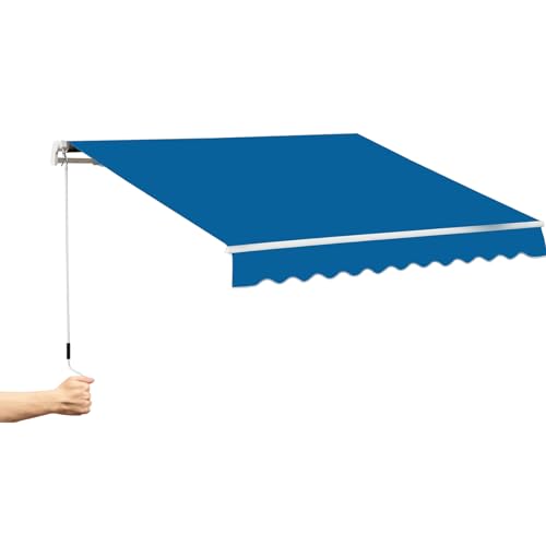 Ausziehbare Außenmarkise 4x1,5/4x2/4x2,5 Ausziehbar Terrassenüberdachung mit Wandhalterung Kurbelbedienung Aluminium/Polyester für Balkon Terrasse und Außenbereich von Generisch