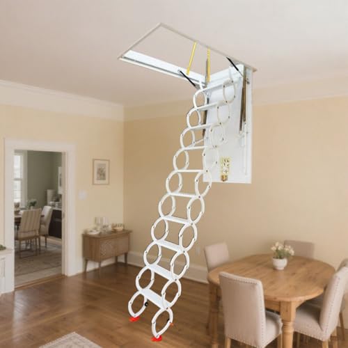 Ausziehbare Dachbodenleiter mit Handlauf, faltbare Treppe für sicheren und einfachen Zugang zu Lofts Ausziehbare Dachbodenleiter mit Handlauf, faltbare Treppe für sicheren und einfachen Zugang zu Lofts von Generisch