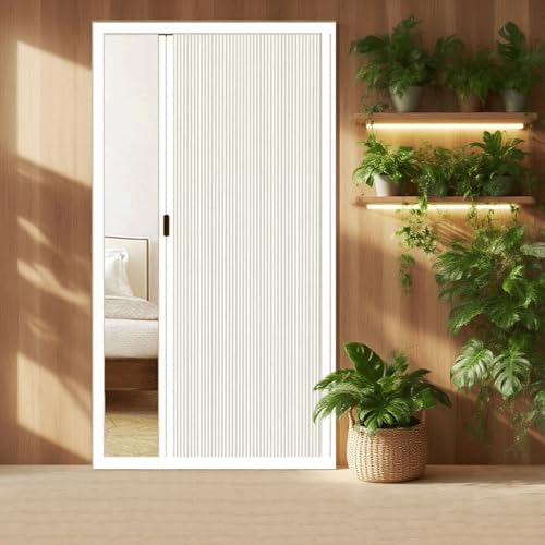 Ausziehbare Falttür, 100 % Verdunkelung, einfache Installation, Raumteiler und Schiebevorhang für Schlafzimmer, Schrank, 188 x 198 cm (B x H) von Generisch