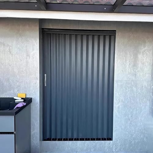 Ausziehbare Falttür, Akkordeon-Schiebetür mit Aluminiumrahmen, Verriegelung, Sicherheitstor, platzsparende Innentür, 107 x 190,5 cm, Grau, 107 x 190,5 cm von Generisch