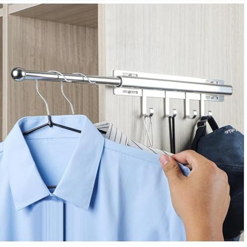 Ausziehbare Kleiderstange, Garderobenstange, Verstellbarer Kleiderstange Für Schrank, Für Garderoben, Waschräume Und Wohnmobile Ausziehbare Kleiderstange, Garderobenstange, Verstellbarer Kleiderstange Für Schrank, Für Garderoben, Waschräume Und Wohnmobile von Generisch