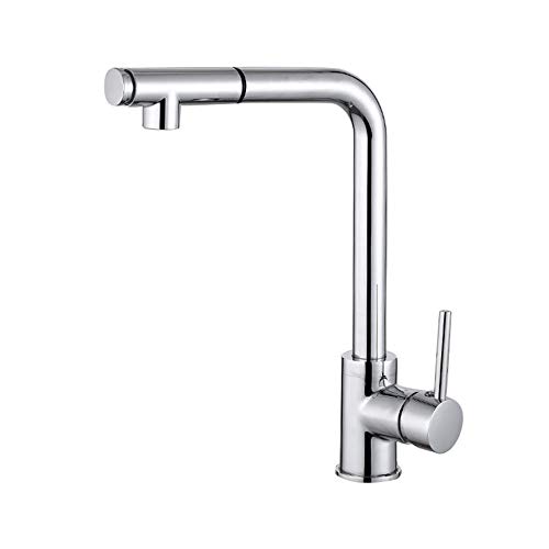Ausziehbare Küchenarmatur mit Sprüher Einhandgriff heiß & kalt drehbar Teleskop-Design Messing Chrom Spültischarmatur 2 Funktionen Modernes Küchenzubehör Ausziehbare Küchenarmatur mit Sprüher Einhandgriff heiß & kalt drehbar Teleskop-Design Messing Chrom Spültischarmatur 2 Funktionen Modernes Küchenzubehör von Generisch
