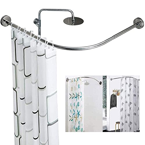 Ausziehbare L-förmige Duschvorhangstange, rostfreier Edelstahl, kein Bohren Design für einfache Installation Ausziehbare L-förmige Duschvorhangstange, rostfreier Edelstahl, kein Bohren Design für einfache Installation von Generisch