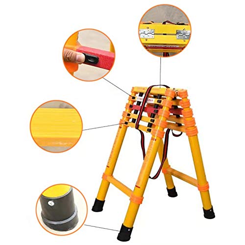 Ausziehbare Mehrzweck-Trittleiter aus Fiberglas – robust, nicht leitend, 2 m/3 m/4 m hoch, faltbar, für Zuhause, Garten und Werkstatt, sicheres und langlebiges Design von Generisch