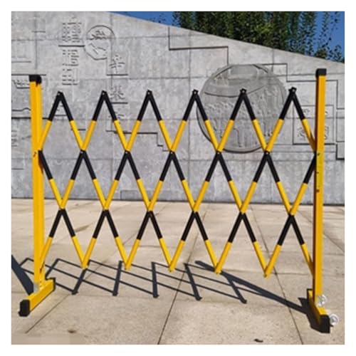 Ausziehbare Metallbarriere Versenkbare Verkehrssperre mit 2 Rädern für Schule Baustellen Gelb - 120 x 500 cm Gelb - 120 x 300 cm Sicherheitslösung von Generisch