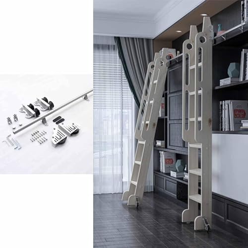 Ausziehbare Rollleiter-Hardware-Kit – Schiebeleiter mit Bremsen und leisen Gleitern für Bibliotheksgebrauch von Generisch