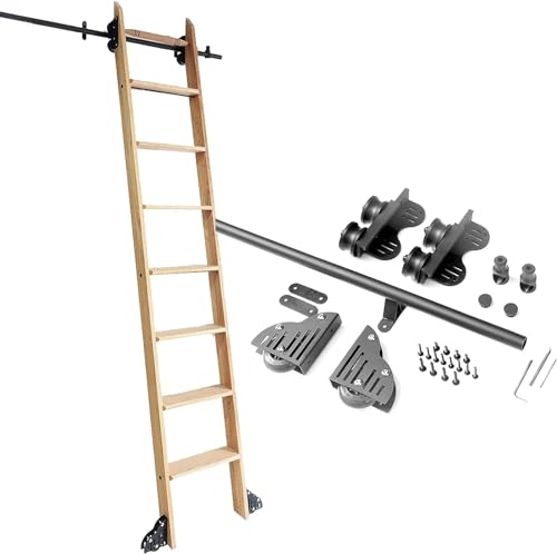 Ausziehbare Rollleiter-Hardware-Kit – Schiebetürschiene für Bibliothek, Heimgebrauch – einfache Installationslösung von Generisch
