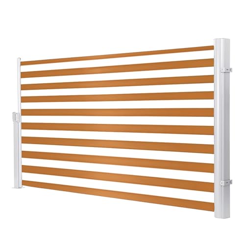 Ausziehbare Seitenmarkise für den Außenbereich, wasserdicht und UV-beständig, verstellbare Höhe, 120 x 400 cm, Länge 200 cm, 600 cm, perfekt für Terrasse, Deck, Balkon (3 x 120 x 400 cm) von Generisch