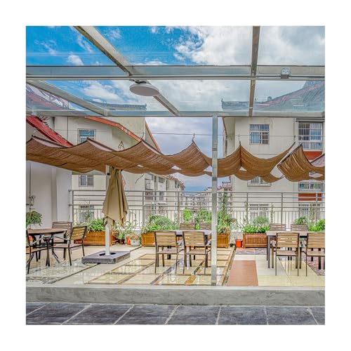 Ausziehbare Teleskop-Markise mit UV-Schutz, U-förmiges Deck und Pergola-Sonnenschutz, für Garten, Grillveranstaltungen, leicht zu ziehen und einzuziehen, 3,2 x 9 m (B x L x L) von Generisch
