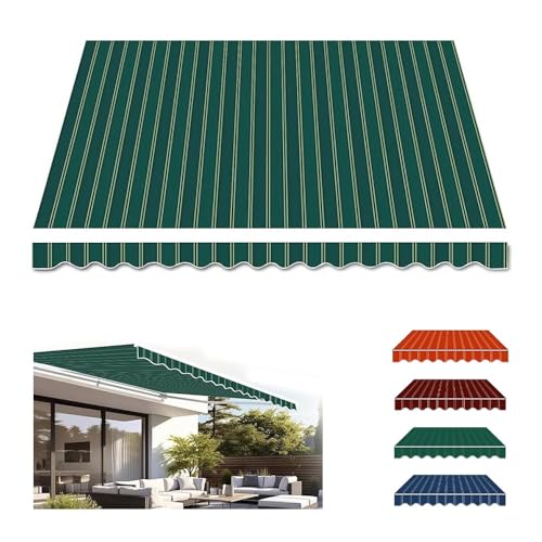 Ausziehbare Terrassenmarkise, 6 x 3 m, grüner Ersatzstoff, Sonnenschutz für Balkon und Garten, strapazierfähige Canvas-Überdachung, einfache Installation, Klemmmarkise für den Außenbereich Ausziehbare Terrassenmarkise, 6 x 3 m, grüner Ersatzstoff, Sonnenschutz für Balkon und Garten, strapazierfähige Canvas-Überdachung, einfache Installation, Klemmmarkise für den Außenbereich von Generisch
