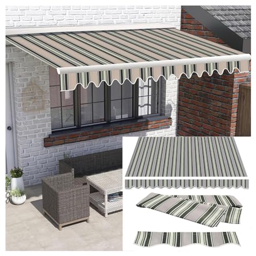 Ausziehbare Terrassenmarkise, Ersatz-Leinwand, wasserabweisend, UV-Schutzstoff, Sonnenschutz (Größe: 6,5 x 3,5 m, Farbe: S) von Generisch