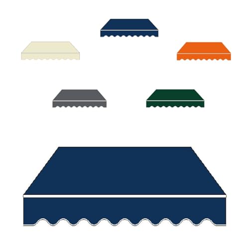 Ausziehbare Terrassenmarkise, Ersatzstoff, Sonnenschutz, blaues Polyester-Segeltuch für Deck und Hof (5,5 x 3,0 m / 18 x 10 Fuß), UV-Schutz für den Außenbereich von Generisch