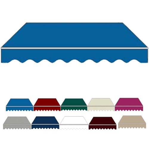 Ausziehbare Terrassenmarkise, Ersatzstoff, für Außentür, Fenster, Sonnenschutz, Baldachin, Tuch, 2,4 x 1,5 m, 3,7 x 2,4 m, 4,9 x 3 m, Marktgeschäft, Sonnenschutz, Ersatz-Leinwand, Blau, 3,5 x 3 m Ausziehbare Terrassenmarkise, Ersatzstoff, für Außentür, Fenster, Sonnenschutz, Baldachin, Tuch, 2,4 x 1,5 m, 3,7 x 2,4 m, 4,9 x 3 m, Marktgeschäft, Sonnenschutz, Ersatz-Leinwand, Blau, 3,5 x 3 m von Generisch