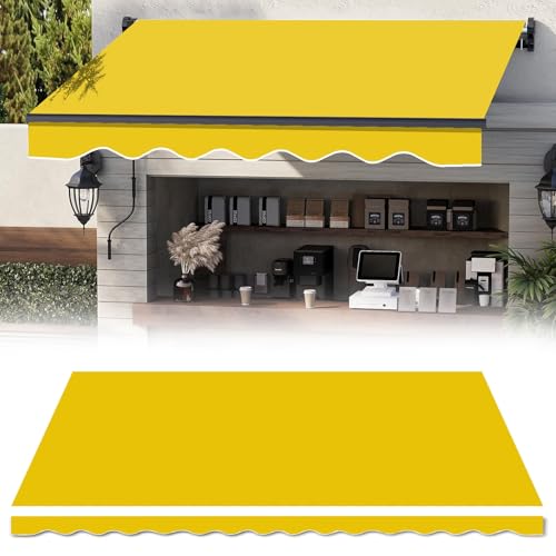Ausziehbare Terrassenmarkise Ersatz-Leinwand, PVC-Oxford-Tuch, 280 g UV-Schutzgewebe für Deck, Balkon, Hof, Strand, passend für 2-7 m Breite Markisen von Generisch