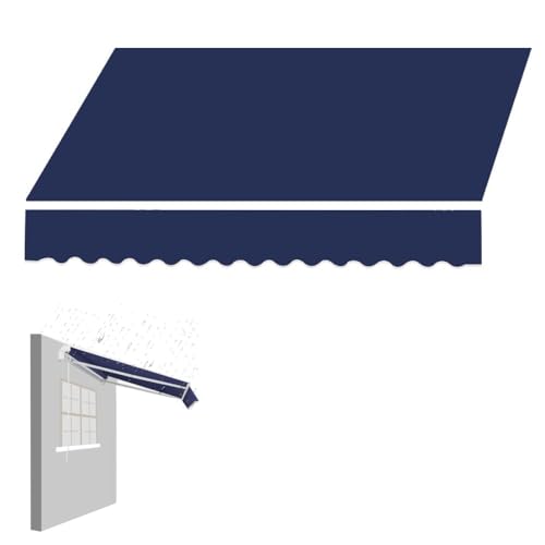 Ausziehbare Terrassenmarkise Ersatzstoff, Sonnenschutz für Türen & Fenster (4,9x3,0m, 4,0x3m, 3,7x3m, 7,0x4,0m, Blau) - langlebig & UV-beständig von Generisch