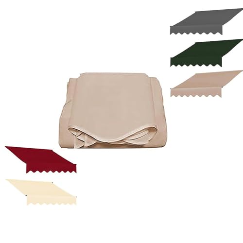Ausziehbare Terrassenüberdachung, Ersatzstoff, wasserdicht, Schattenabdeckung (Khaki 250 x 200 cm) für den Außenbereich, Markisenmaterial, einfache Installation von Generisch