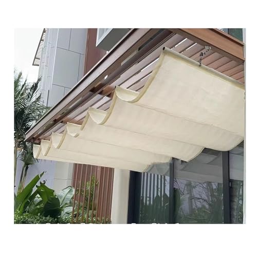 Ausziehbare Wellenüberdachung Pergola Abdeckung Sonnenschutz Ersatz Unterstand Wasserabweisend U-Form Sonnenschutz für Garten Hof Deck (3 x 1,5 m) von Generisch