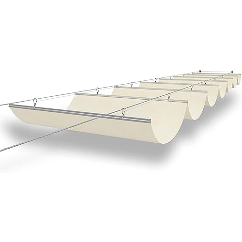 Ausziehbare wasserdichte Pergola-Markise für Garten, Veranda oder Pavillon, ideal als Sonnenschutz und Wetterschutz, Silberfarben von Generisch