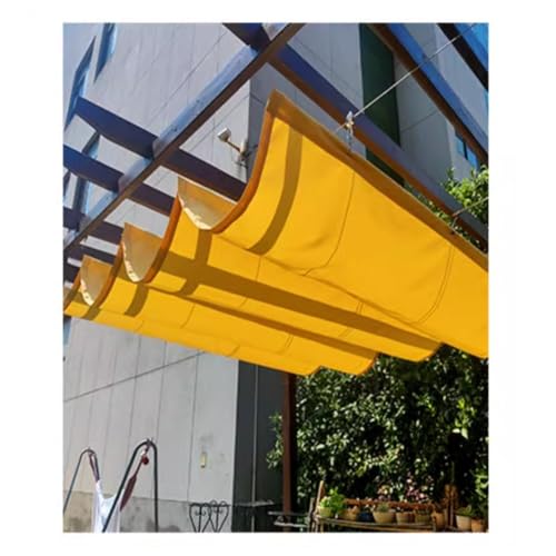 Ausziehbare wasserdichte Terrassenmarkise – Pergola-Überdachung, Ersatz-Sonnensegelabdeckung für Deck und Veranda, regendicht, Schiebedraht-Design für Komfort im Freien von Generisch