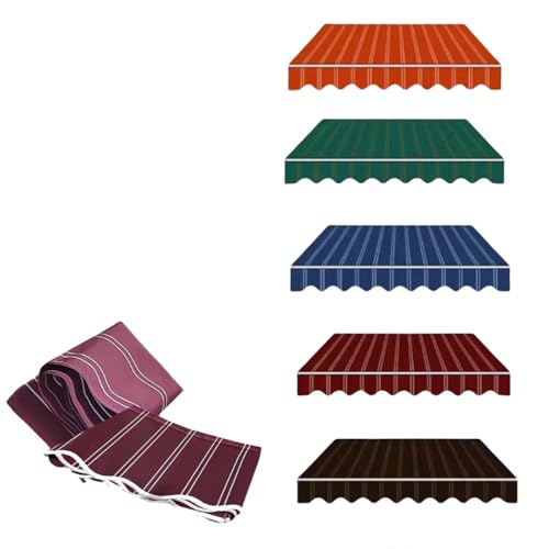 Ausziehbarer Ersatzstoff für Terrassenmarkise, 200 x 150 cm und 300 x 250 cm, Sonnenschutz für verstellbare Klemmmarkise, strapazierfähiges Polyester, gestreiftes Material, 400 x 150 cm von Generisch