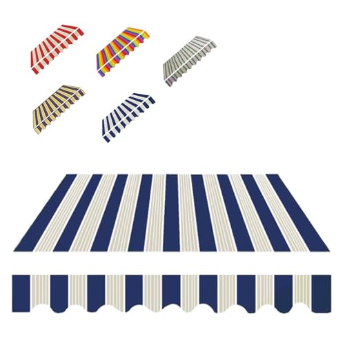 Ausziehbarer Ersatzstoff für Terrassenmarkise, Blau, 3 x 3 m (10 x 10 Fuß), für Balkon und Außenschirm, langlebig, wasserdicht, einfache Installation von Generisch