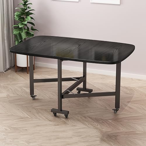 Ausziehbarer Esstisch mit Universalrollen, multifunktionaler Klapptisch für kleine Räume, platzsparende, bewegliche Gateleg-Lösung von Generisch