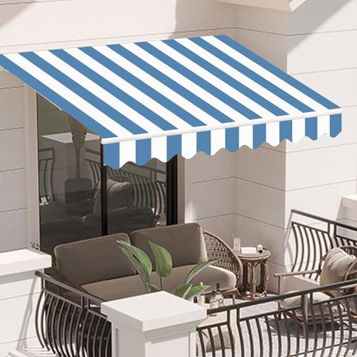 Ausziehbarer Markisen-Ersatzstoff, schwarz-weiße Streifen, Terrassenmarkisen, ersetzen Leinwand, (ohne Rahmen), Deck-Outdoor-Tuch, UV-Schutz, wasserdichtes Polyestergewebe von Generisch