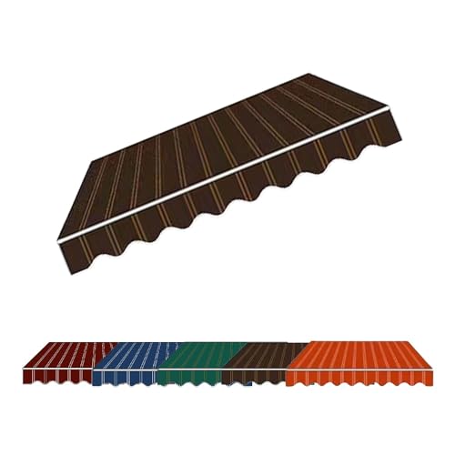 Ausziehbarer Markisenstoff, 4 x 3 m, Polyester-Ersatzdach mit Volant für Garten, Balkon, Terrasse, 4,5 x 1,5 m, Johannisbeere von Generisch