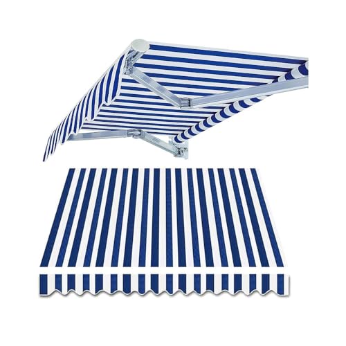 Ausziehbarer Markisenstoff, Ersatz-Baldachin, wasserdicht, für Tür und Fenster, Outdoor-Sonnenschutz, Blau-Weiß, 4,9 x 3 m, Segeltuch-Oberseite Ausziehbarer Markisenstoff, Ersatz-Baldachin, wasserdicht, für Tür und Fenster, Outdoor-Sonnenschutz, Blau-Weiß, 4,9 x 3 m, Segeltuch-Oberseite von Generisch