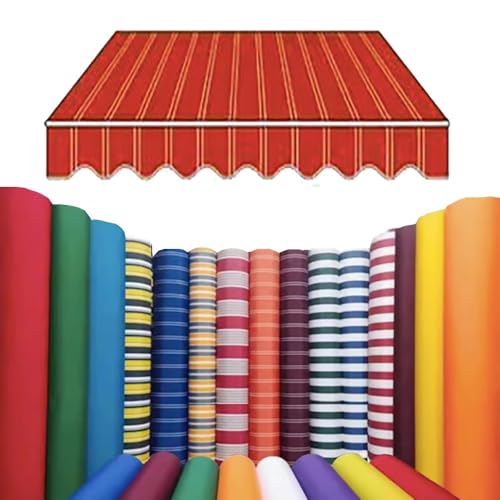 Ausziehbarer Markisenstoff, Ersatz-Sonnenschutz, für Terrasse und Tür, strapazierfähig, für den Außenbereich, UV-Schutz, rotes Segeltuch, ideal für Fenster und Garten, 6 x 3,6 m Ausziehbarer Markisenstoff, Ersatz-Sonnenschutz, für Terrasse und Tür, strapazierfähig, für den Außenbereich, UV-Schutz, rotes Segeltuch, ideal für Fenster und Garten, 6 x 3,6 m von Generisch