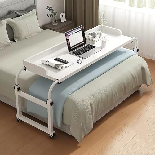 Ausziehbarer Überbetttisch mit Rollen, höhenverstellbar und längenverstellbar, mobiler Computer-Arbeitsplatz, Krankenhaustisch auf dem Bett, für Doppelbett, Doppelbett, Queen-Size-Bett, King-Size-Bett Ausziehbarer Überbetttisch mit Rollen, höhenverstellbar und längenverstellbar, mobiler Computer-Arbeitsplatz, Krankenhaustisch auf dem Bett, für Doppelbett, Doppelbett, Queen-Size-Bett, King-Size-Bett von Generisch