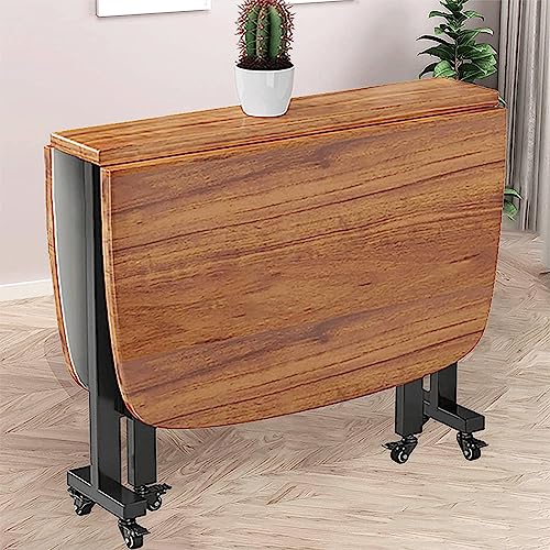 Ausziehbarer klappbarer Esstisch aus Holz mit Rollen, platzsparender rechteckiger Klapptisch für kleine Küchen und Essbereiche Ausziehbarer klappbarer Esstisch aus Holz mit Rollen, platzsparender rechteckiger Klapptisch für kleine Küchen und Essbereiche von Generisch