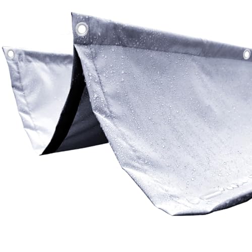 Ausziehbarer wasserdichter Pergola-Sonnenschutz mit Seil-Set, 1 x 5 m, für den Außenbereich, rechteckig, Terrassenabdeckung für Deck, Innenhof, Veranda (Hellgrau) von Generisch