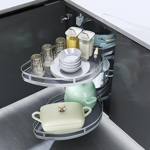 Ausziehbares Eckregal mit Absenkautomatik – Verstellbares Gewürzschalenregal für Küchenschrank, 700 mm Höhe – ausziehbares Eckregal von Generisch