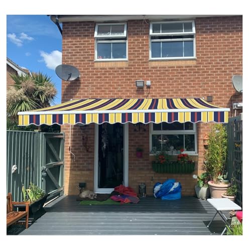 Ausziehbares Ersatzgewebe für Garten/Terrasse, wasserdicht, Sonnenschutz für Fenster und Türen, Gelb, 4 x 2 m, Outdoor-Unterschlupf von Generisch